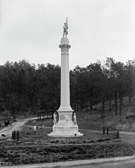 Georgia Prints: Hooker's Road and Iowa Monument, Rossville, Ga. c1907. Creator: Unknown