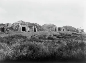 Huts Prints: Hooper Bay homes, Hooper Bay, Alaska, c1929. Creator: Edward Sheriff Curtis