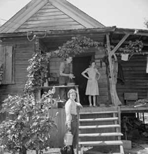 Back Yard Gallery: Hop farmers children, small owner, and backyard... near Independence, Polk County, Oregon, 1939