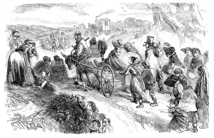 Migrating Prints: Hop-pickers on the Road - drawn by Phiz, 1858. Creator: Hablot Knight Browne