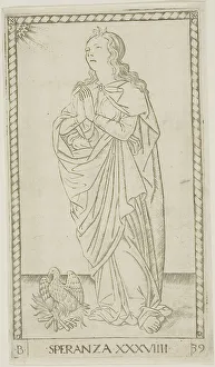 Phoenix Prints: Hope, plate 39 from Genii and Virtues, c.1465. Creator: Unknown