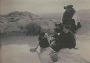 Water Pitcher Prints: Hopi water girls, c1906. Creator: Edward Sheriff Curtis