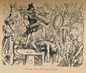 Horatius Gallery: Horatius Cocles Defending the Bridge, 1852. Artist: John Leech