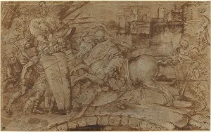 Armoured Prints: Horatius Cocles Defending Rome, 16th century. Creator: Unknown