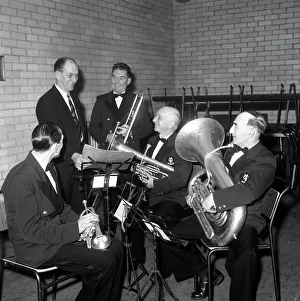 Durham Prints: The Horden Colliery Band during practice, 1963. Artist: Michael Walters