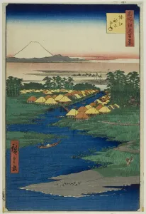 Trapping Prints: Horie and Nekozane, from the series One Hundred Famous Views of Edo (Meisho Edo hyakkei)