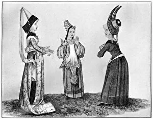 Horned Gallery: Horned and steeple headdresses, 15th century, (1910)