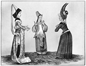 Horned and steeple headdresses, 15th century, (1910)