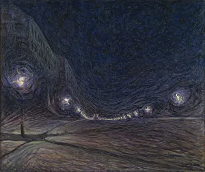 Gaslight Prints: Hornsgatan by Night, 1902. Creator: Eugène Jansson