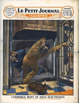 Petit Journal Collection: The horrible death of two electrians, 1929. Creator: Unknown