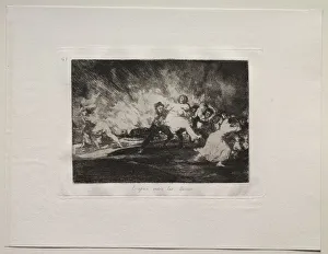 The Horrors of War: They Escape Through the Flames. Creator: Francisco de Goya (Spanish