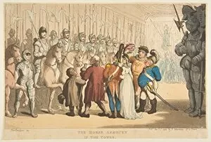 Ackermann R Collection: The Horse Armoury in the Tower, January 1, 1800. Creator: Thomas Rowlandson