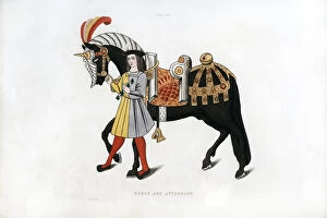 Queen Katharine Of Aragon Gallery: Horse and attendant, c1511, (1843).Artist: Henry Shaw