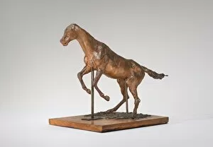 Hind Leg Gallery: Horse Balking (Horse Clearing an Obstacle), late 1880s. Creator: Edgar Degas