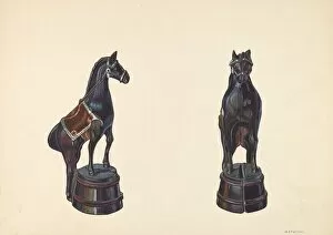 Saving Gallery: Horse on Barrel Bank, c. 1938. Creator: William O. Fletcher