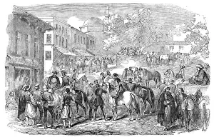 Bazaar Prints: Horse Bazaar, at Constantinople, 1854. Creator: Unknown