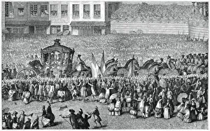 Horse-Drawn Carriage in a Parade, 1782, (1885). Artist: Moreau