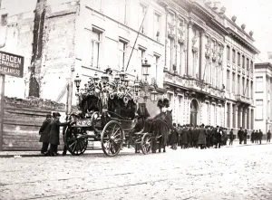 Batkin Prints: Horse-drawn hearse, Antwerp, 1898Artist: James Batkin