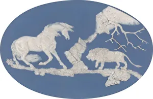 Fear Prints: Horse Frightened by a Lion (Episode A), modeled 1780. Creator: Josiah Wedgwood
