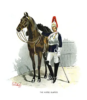Plumed Prints: The Horse Guards, c1890. Artist: Geoffrey Douglas Giles