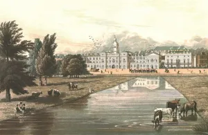 Robert Havell Prints: The Horse Guards & Melbourne House, c1821. Creators: Robert Havell, Robert Havell