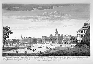 Hanover Prints: Horse Guards Parade from the south-west, Westminster, London, 1753. Artist: Thomas Bowles