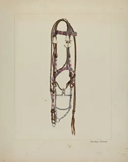 Equestrian Equipment Prints: Horse Hair Bridle, c. 1937. Creator: Gordena Jackson