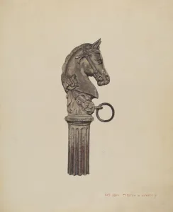 Horse Head Hitching Post, 1935 / 1942. Creator: Ernest A Towers Jr