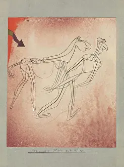 Blue Rider Prints: Horse and Man, 1923. Creator: Klee, Paul (1879-1940)