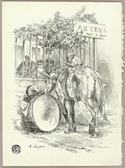 Lancon Auguste Andre Prints: Horse with Monkey on Back, n.d. Creator: Auguste-Andre Lancon
