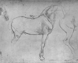 Silverpoint Prints: A Horse in Profile to the Right and its Hind-Quarters