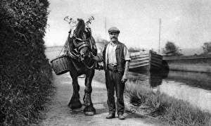 Tow Path Prints: A horse pulling a canal barge, 1926-1927