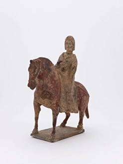 6th Century Prints: Horse and rider, 386-535. Creator: Unknown
