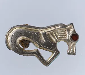 Garnet Prints: Horse-Shaped Brooch, Frankish, 6th century. Creator: Unknown