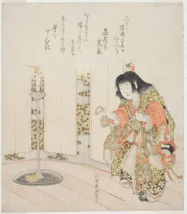 Shikishiban Surimono Prints: Horse Shells (Umagai), from the series A Selection of Horses (Uma-zukushi)