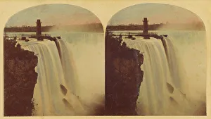 Falls Prints: The Horse-Shoe Fall, Niagara. From below Goat Island. 1859. Creator: William England