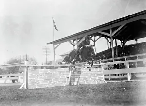 Obstacle Prints: Horse Shows - Melvin Hazen Jumping, 1912