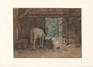 Open Door Prints: Horse in a stable at an open stable door, c.1848-c.1888. Creator: Anton Mauve