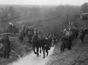 Towing Prints: Horse towing a car up Ibberton Hill, Dorset, MCC Exeter Trial, 1930. Artist: Bill Brunell