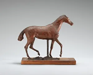 Cork Prints: Horse Walking, possibly early 1870s. Creator: Edgar Degas