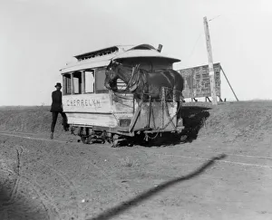The horsecar Cherrelyn with a horse aboard - Denver, Colorado, 1903. Creator: Frances Benjamin Johnston. The horsecar Cherrelyn with a horse aboard - Denver, Colorado, 1903. Creator: Frances Benjamin Johnston