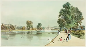 St James Park Prints: The Horseguards from St. Jamess Park, plate fourteen from Original Views of London as It