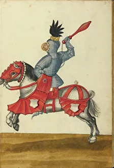 Tournament Prints: A Horseman in Armor, about 1560-1570. Creator: Unknown