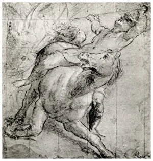 Hans Tietze Collection: Horseman Falling, c1565, (1937). Artist: Titian