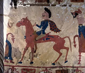 Altai Gallery: Horseman, Pazyryk felt artefact (carpet detail), 5th or 4th century BC