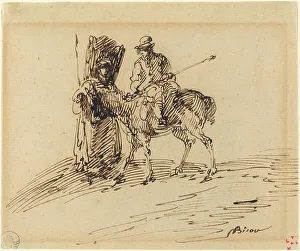 Bison Giuseppe Bernardino Prints: Horseman with Peasant. Creator: Giuseppe Bernardino Bison