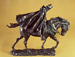 Adversity Gallery: Horseman in a Storm, c. 1880-1885 / cast after 1891. Creator: Jean Louis Ernest Meissonier