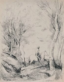 The Horseman in the Wood, c.1854, (1946). Artist: Jean-Baptiste-Camille Corot