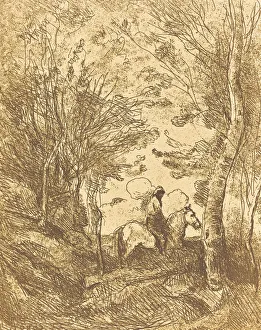 And Xa9 Prints: Horseman in the Woods, Large Plate (Le Grand Cavalier sous bois), c. 1854