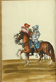 Tournament Prints: Two Horsemen, about 1560-1570. Creator: Unknown